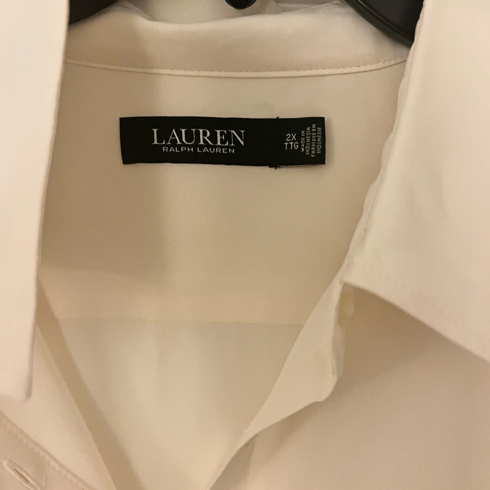 Ralph Lauren size 2X cream button down blouse - Picture 3 of 4